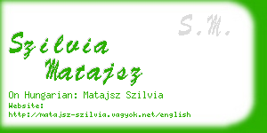 szilvia matajsz business card